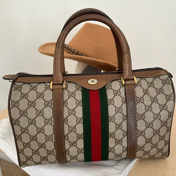 Gucci Sherry Line Boston Bag Old Version EUC Circa 1980’s Italy - Picture 3 of 17